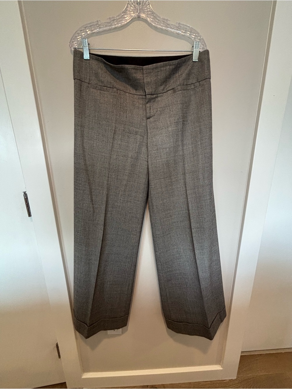 Alice + Olivia Gray Wide-Leg Dress Pants